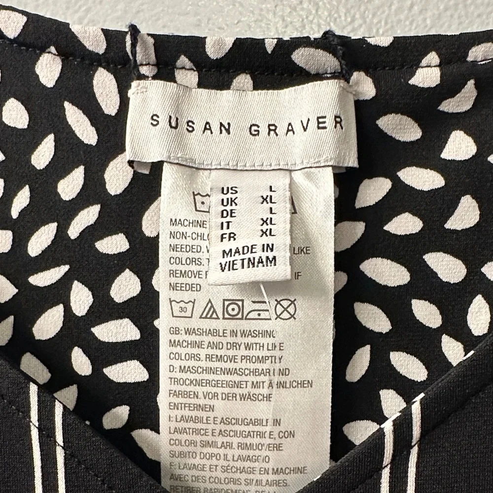 Susan Graver Black and White Reversible Tank Top - Picture 2 of 4